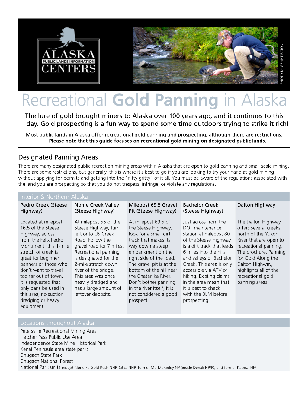 Gold Mining Alaska Recreational
