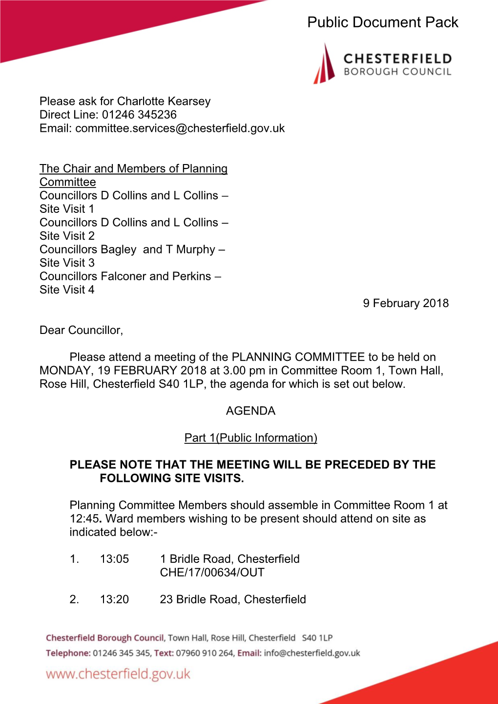 (Public Pack)Agenda Document for Planning Committee, 19/02/2018