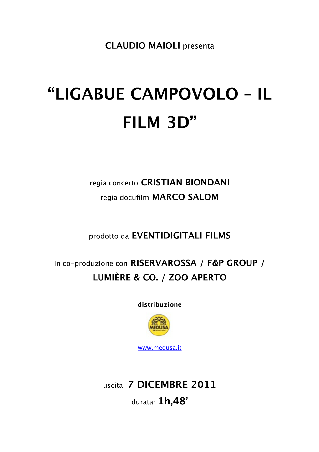 Ligabue Campovolo – Il Film 3D”