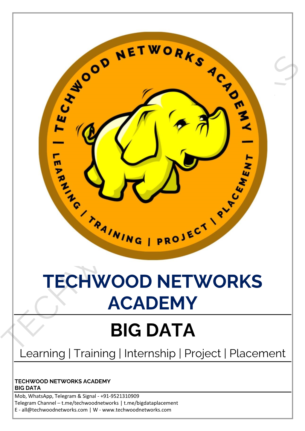 TECHWOOD NETWORKS ACADEMY BIG DATA Learning | Training | Internship | Project | Placement