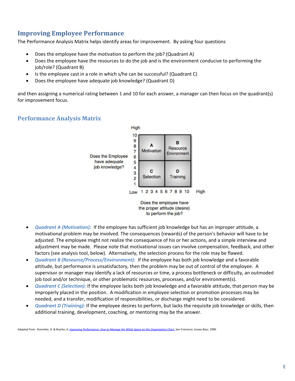 Improving Employee Performance