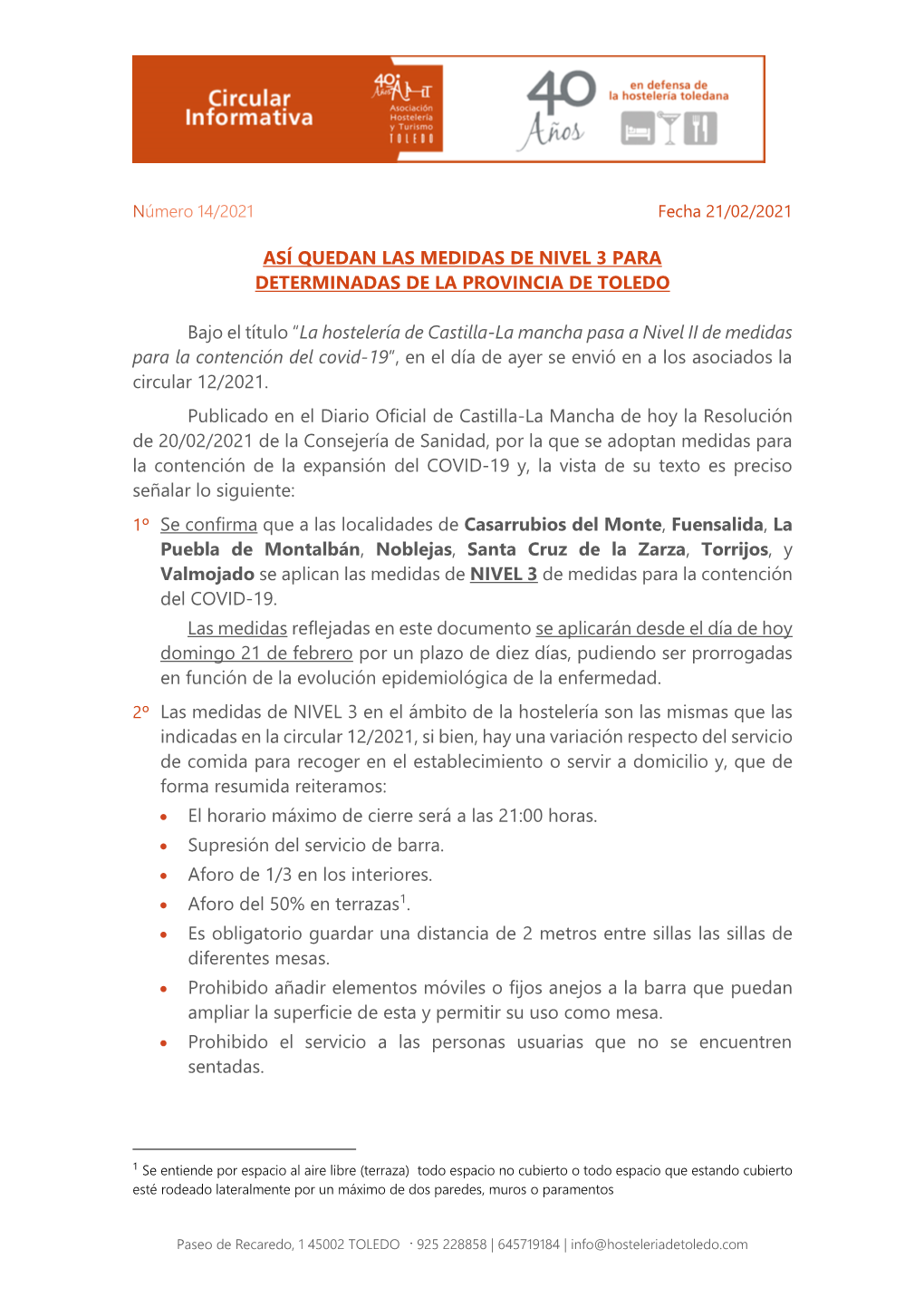 Así Quedan Las Medidas De Nivel 3 Para Determinadas De La Provincia De Toledo