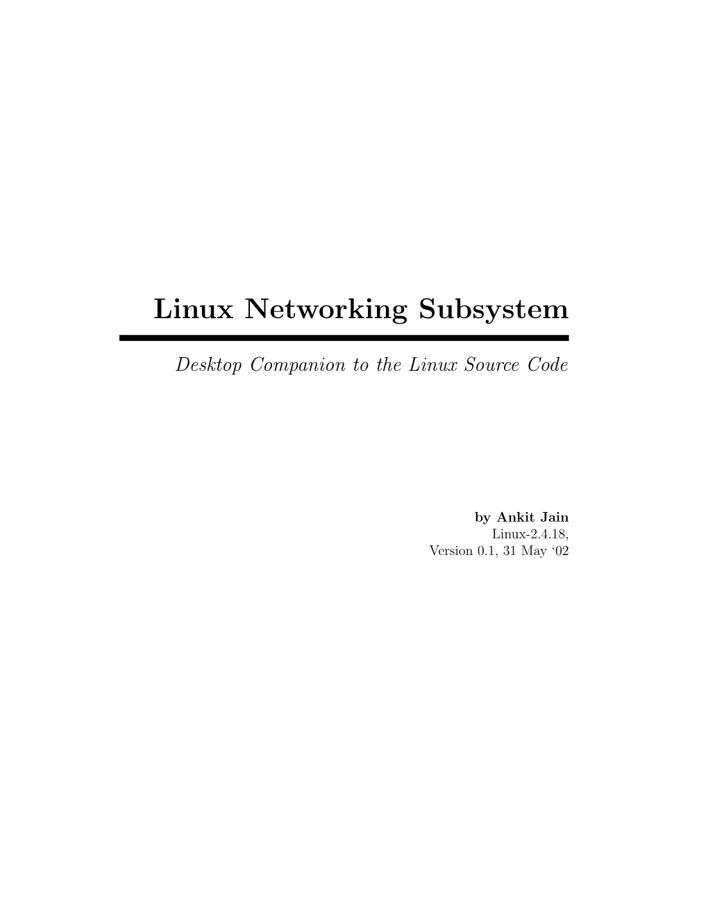 Linux Networking Subsystem