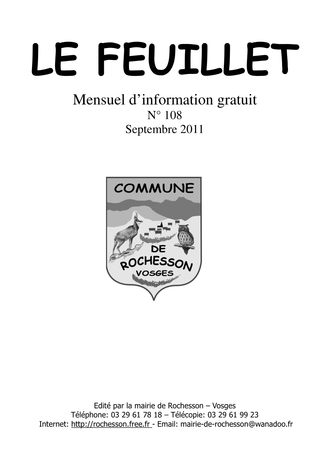 LE FEUILLET Mensuel D’Information Gratuit N° 108 Septembre 2011