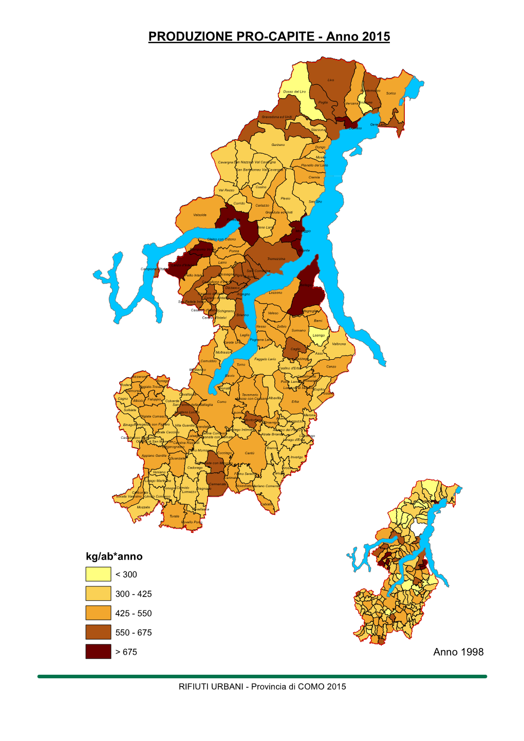 PRODUZIONE PRO-CAPITE - Anno 2015