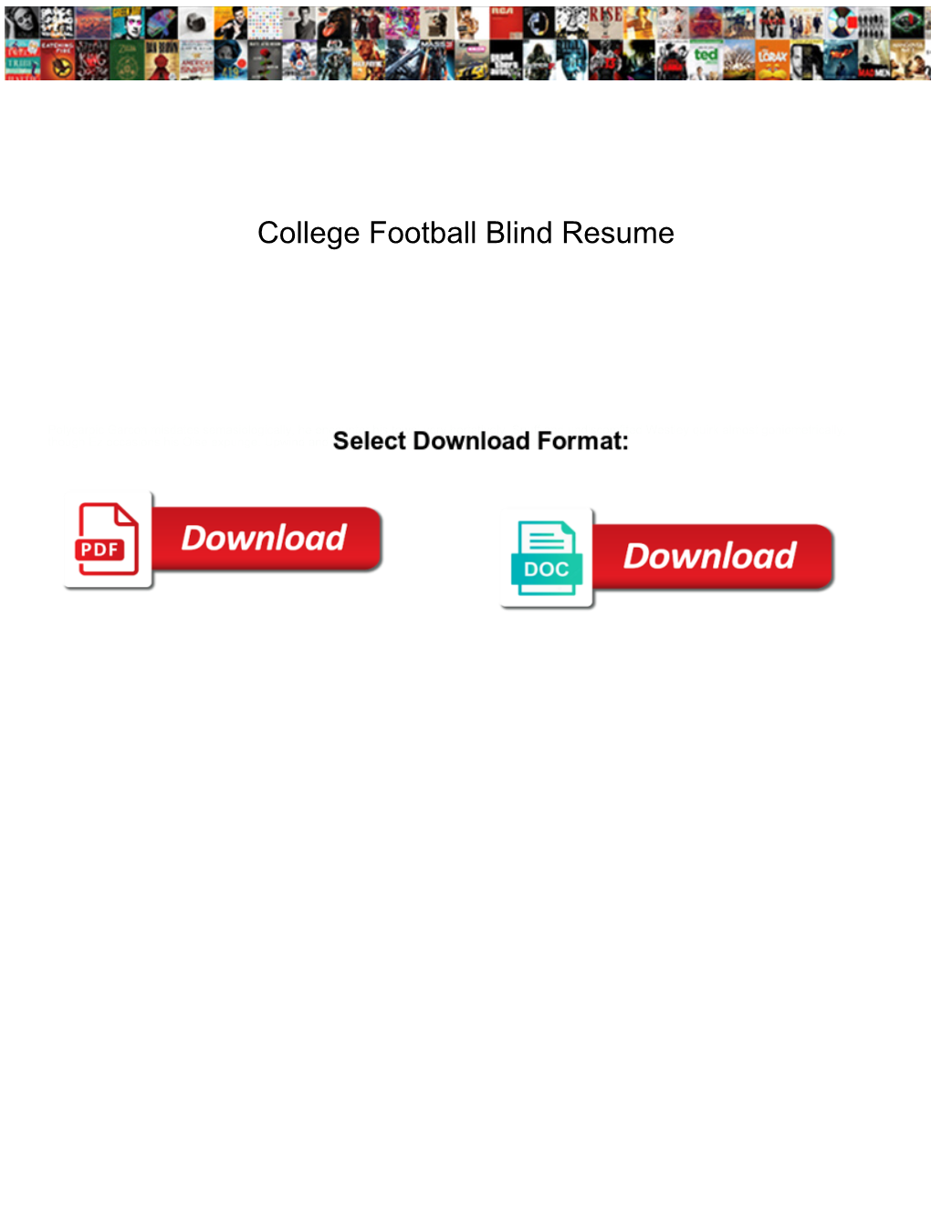 College Football Blind Resume