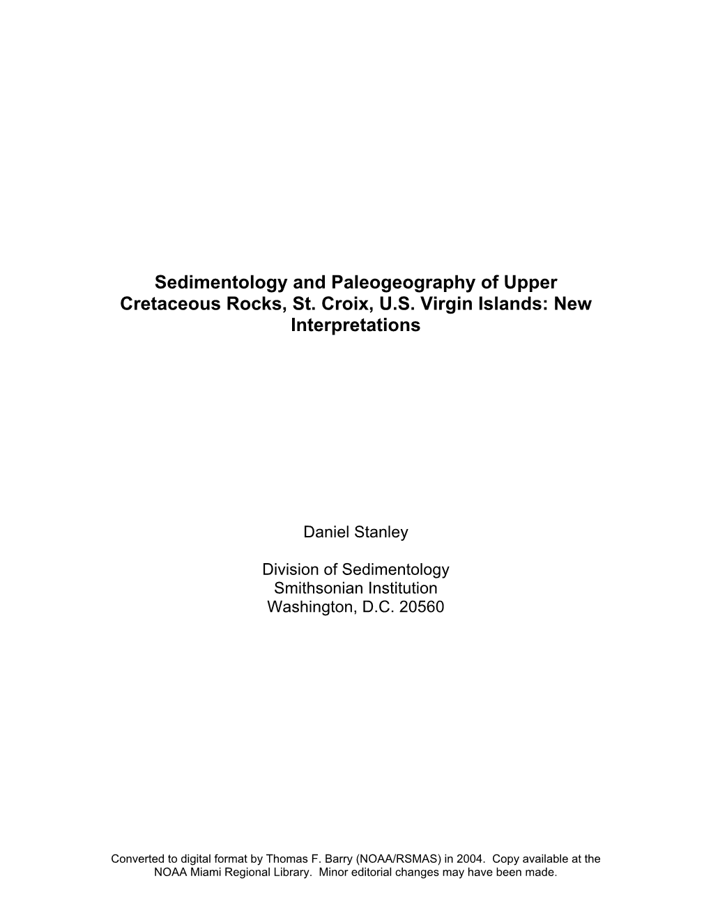 Sedimentology and Paleogeography of Upper Cretaceous Rocks, St
