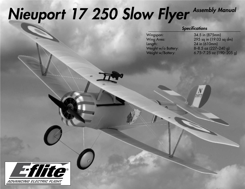Nieuport 17 250 Slow Flyer Assembly Manual