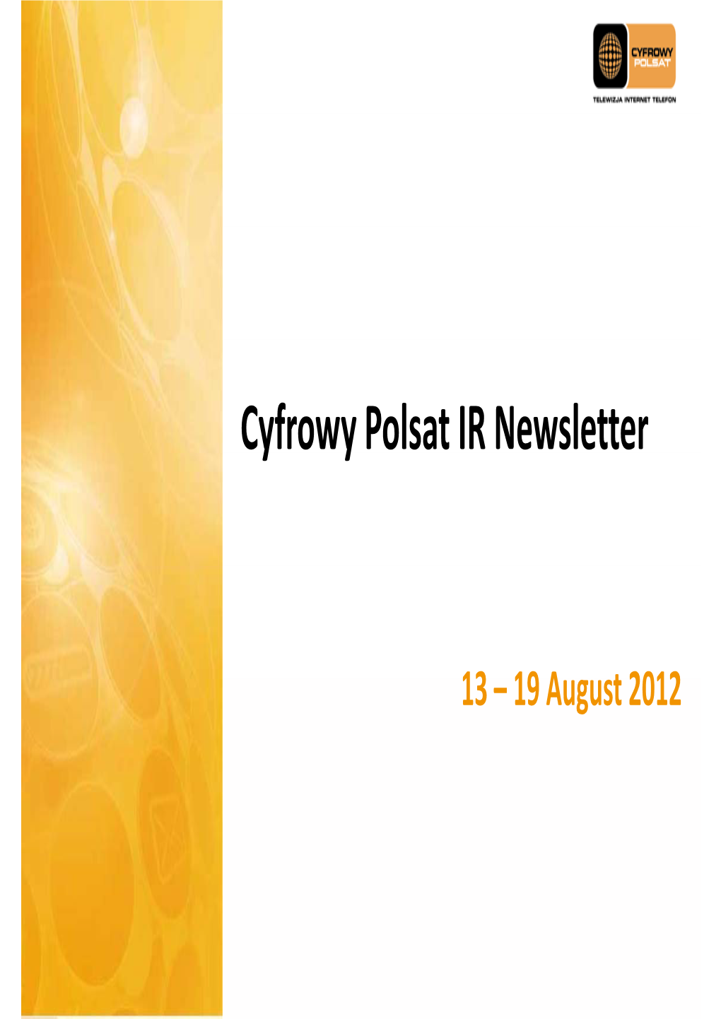 Cyfrowy Polsat IR Newsletter