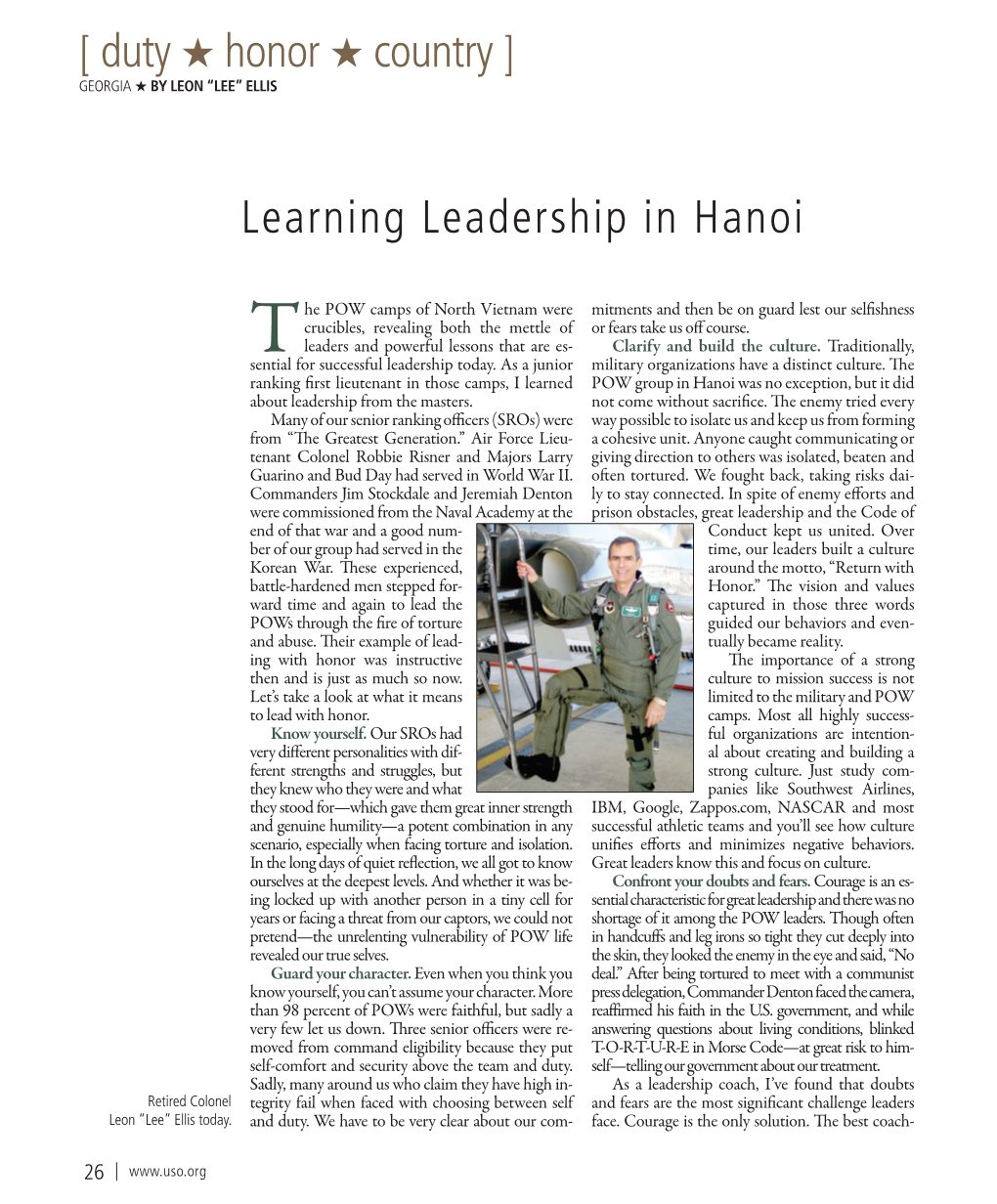 Learning Leadership in Hanoi [ Duty Honor Country ]