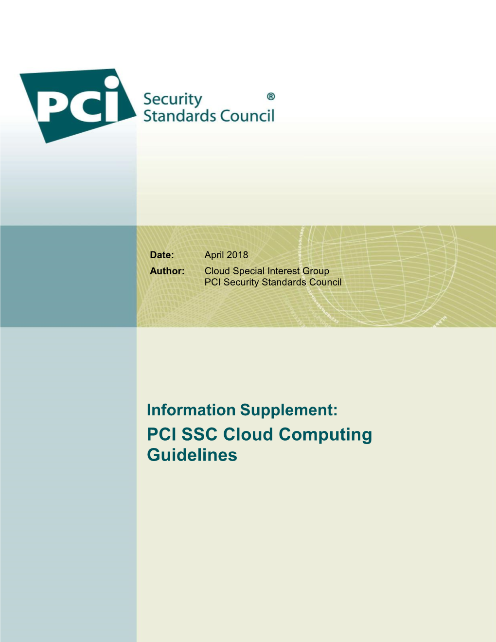 Information Supplement: PCI SSC Cloud Computing Guidelines