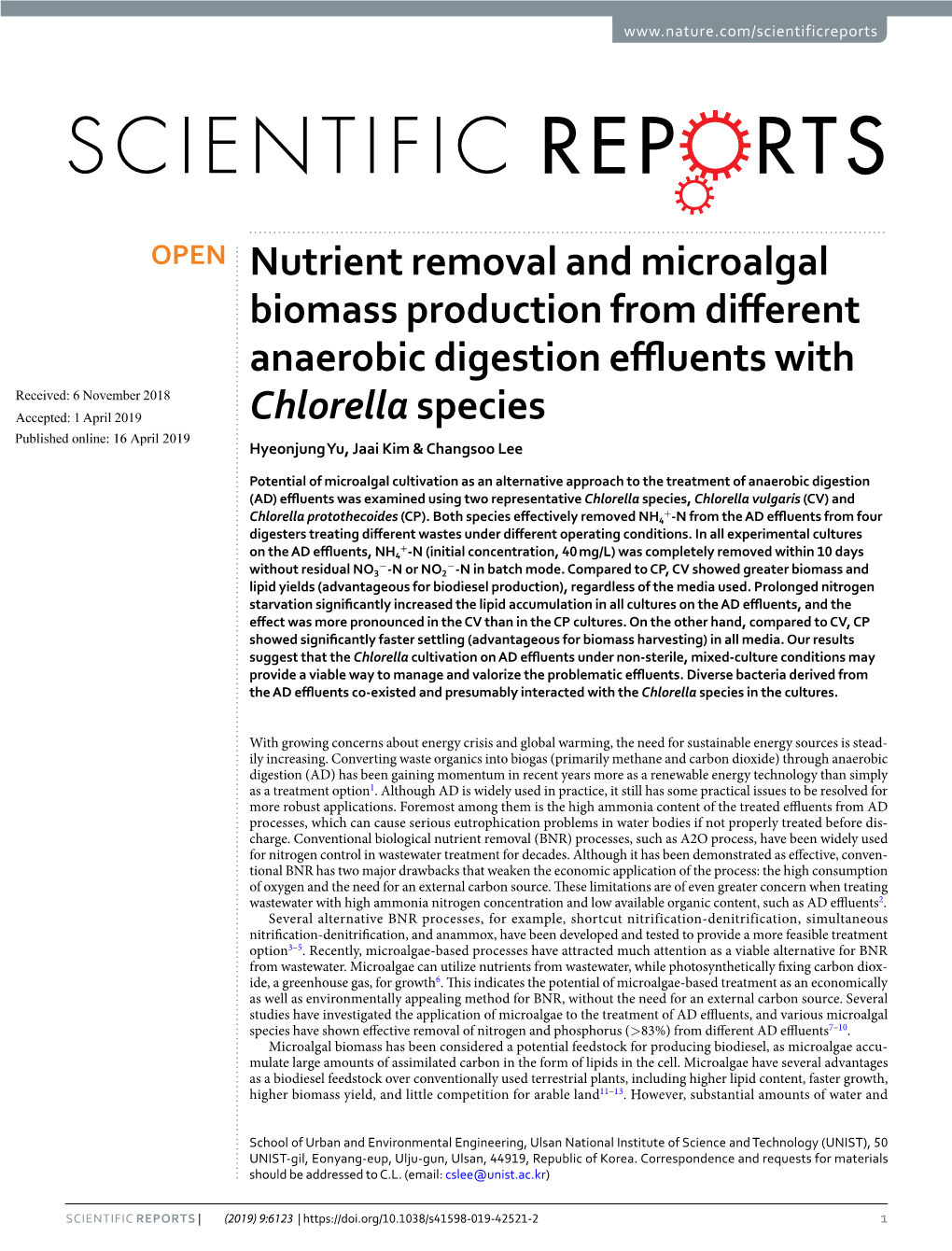 Nutrient Removal and Microalgal Biomass Production from Different