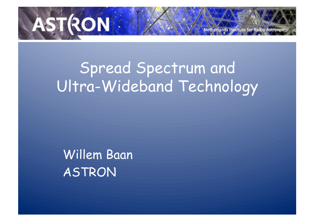Spread Spectrum and Ultra-Wideband Technology