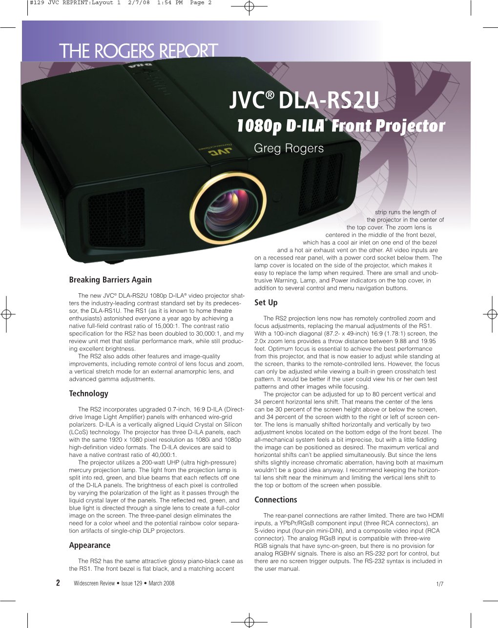 Widescreen Review Magazine's Review of the DLA-RS2