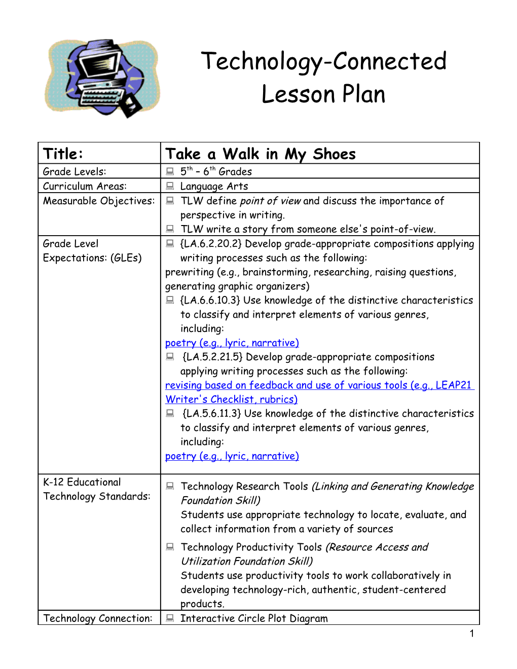 Technology-Connected Lesson Plan s6