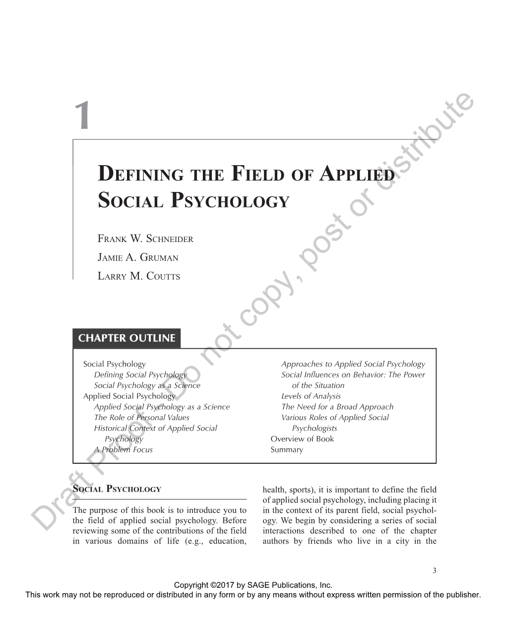 Defining the Field of Applied Social Psychology