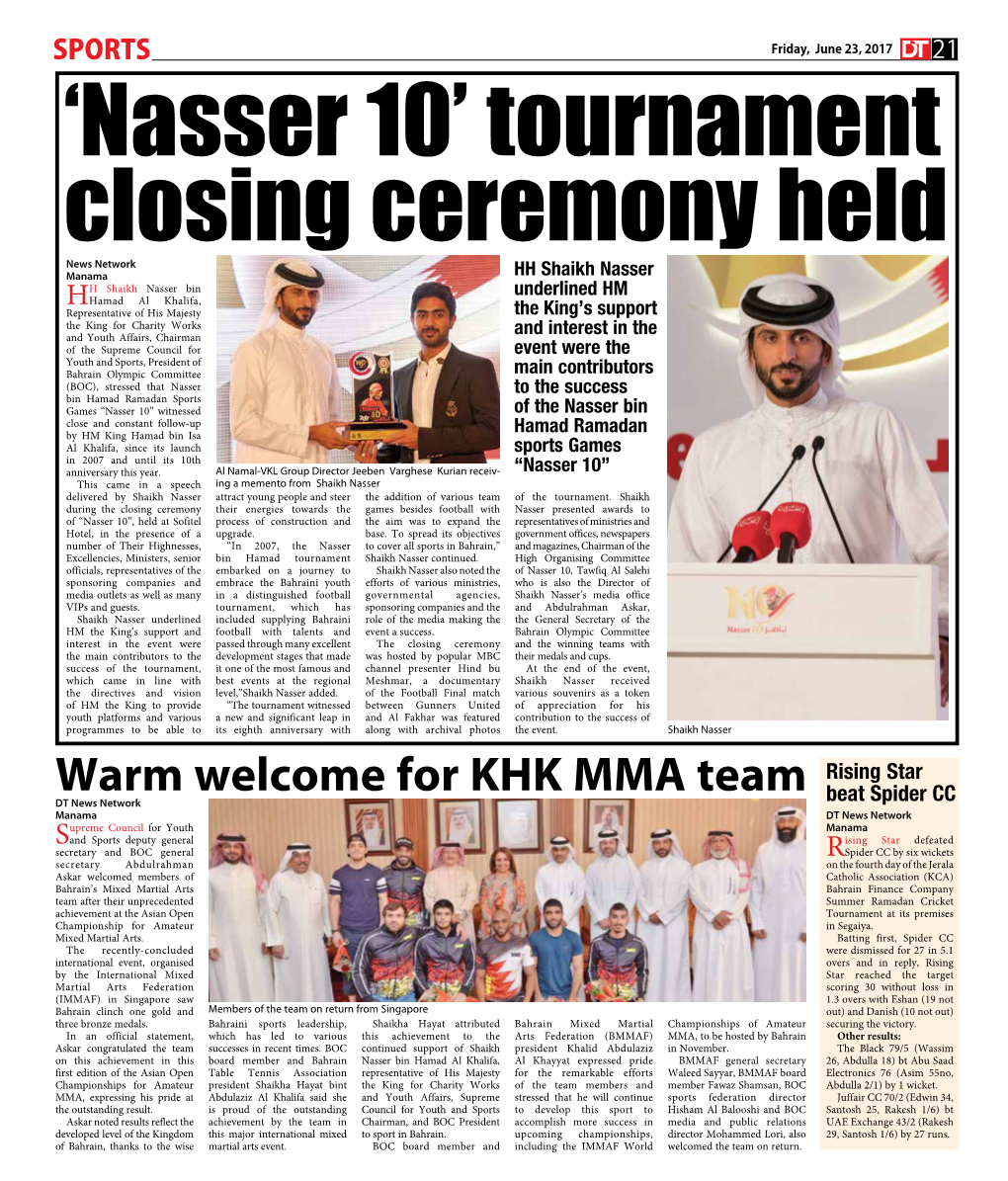 Warm Welcome for KHK MMA Team