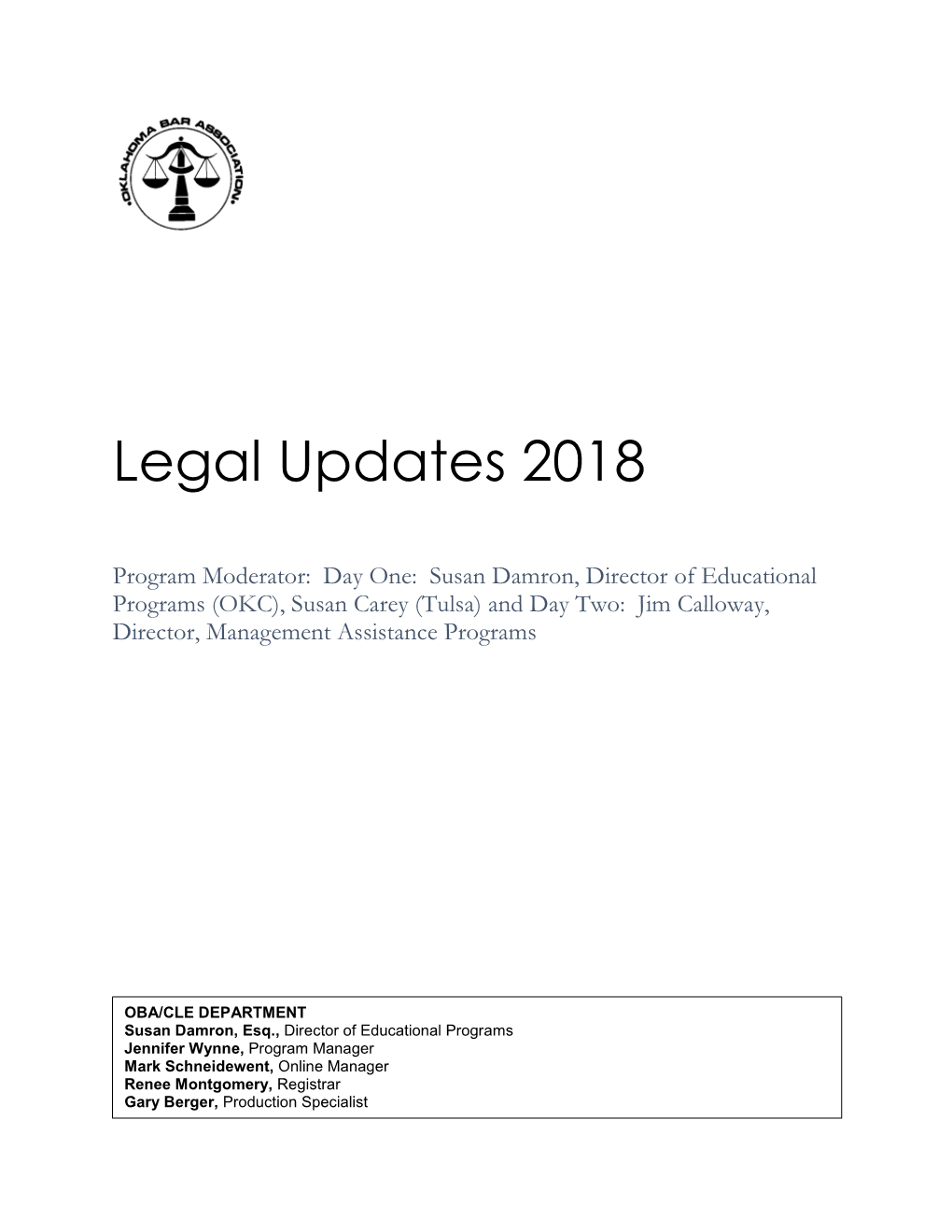 Legal Updates 2018