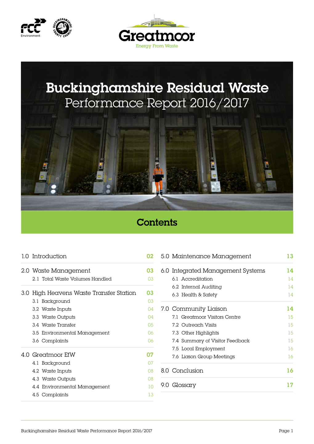 Buckinghamshire Residual Waste Performance Report 2016/2017