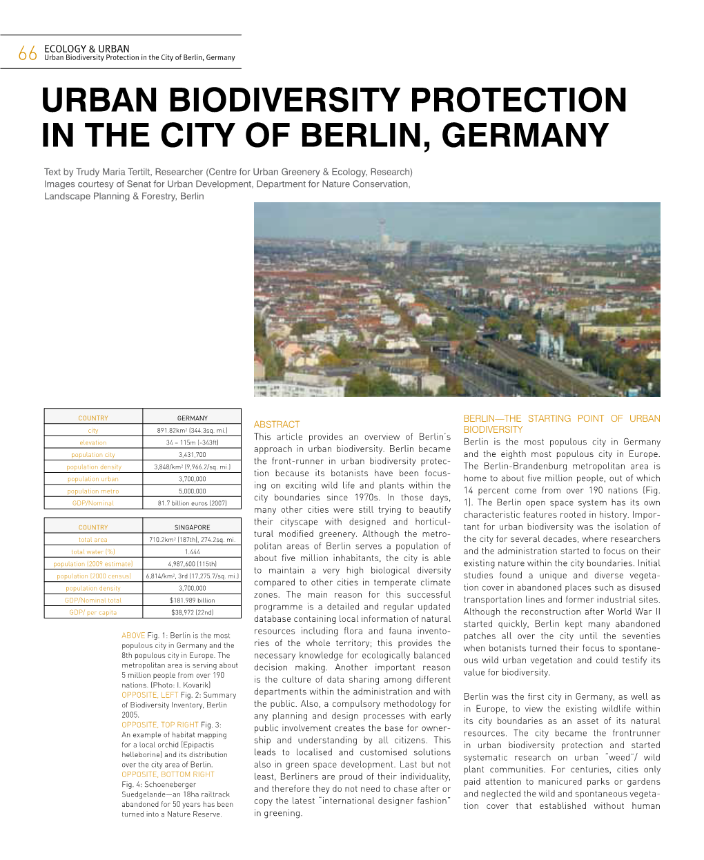 Urban Biodiversity Protection in the City of Berlin, Germany Urban Biodiversity Protection in the City of Berlin, Germany