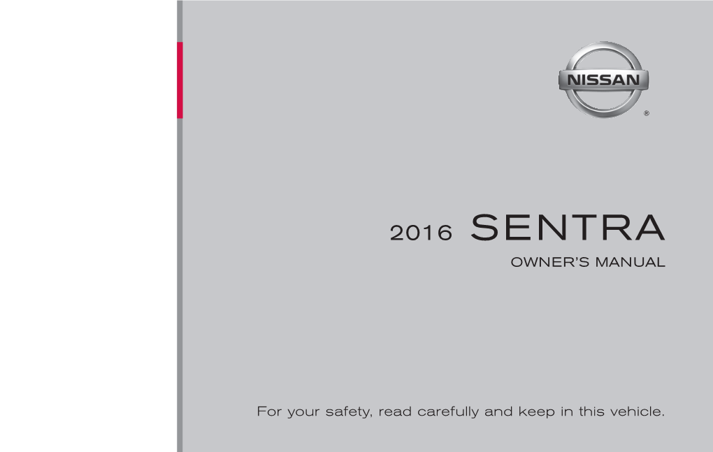 2016 Nissan Sentra | Owner's Manual | Nissan