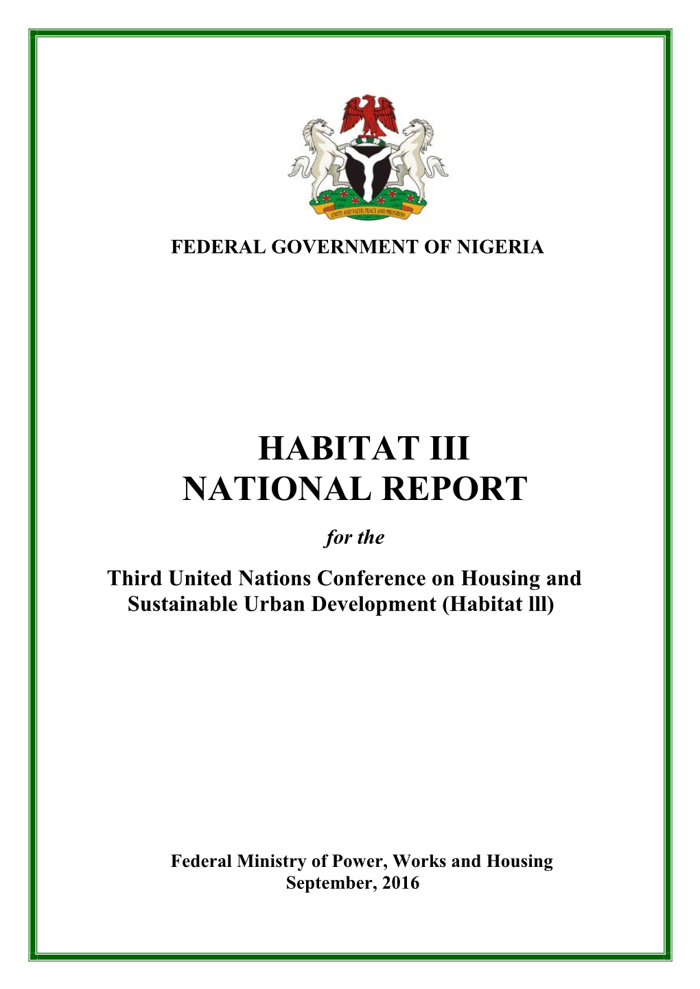 Habitat Iii National Report