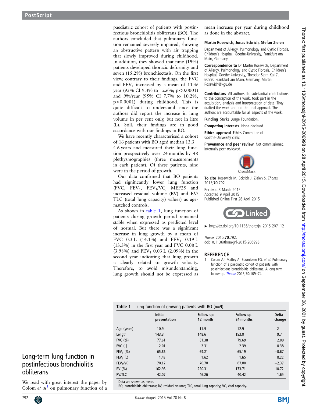 Radiographic Patterns of Acute Chest Syndrome Long-Term Lung Function