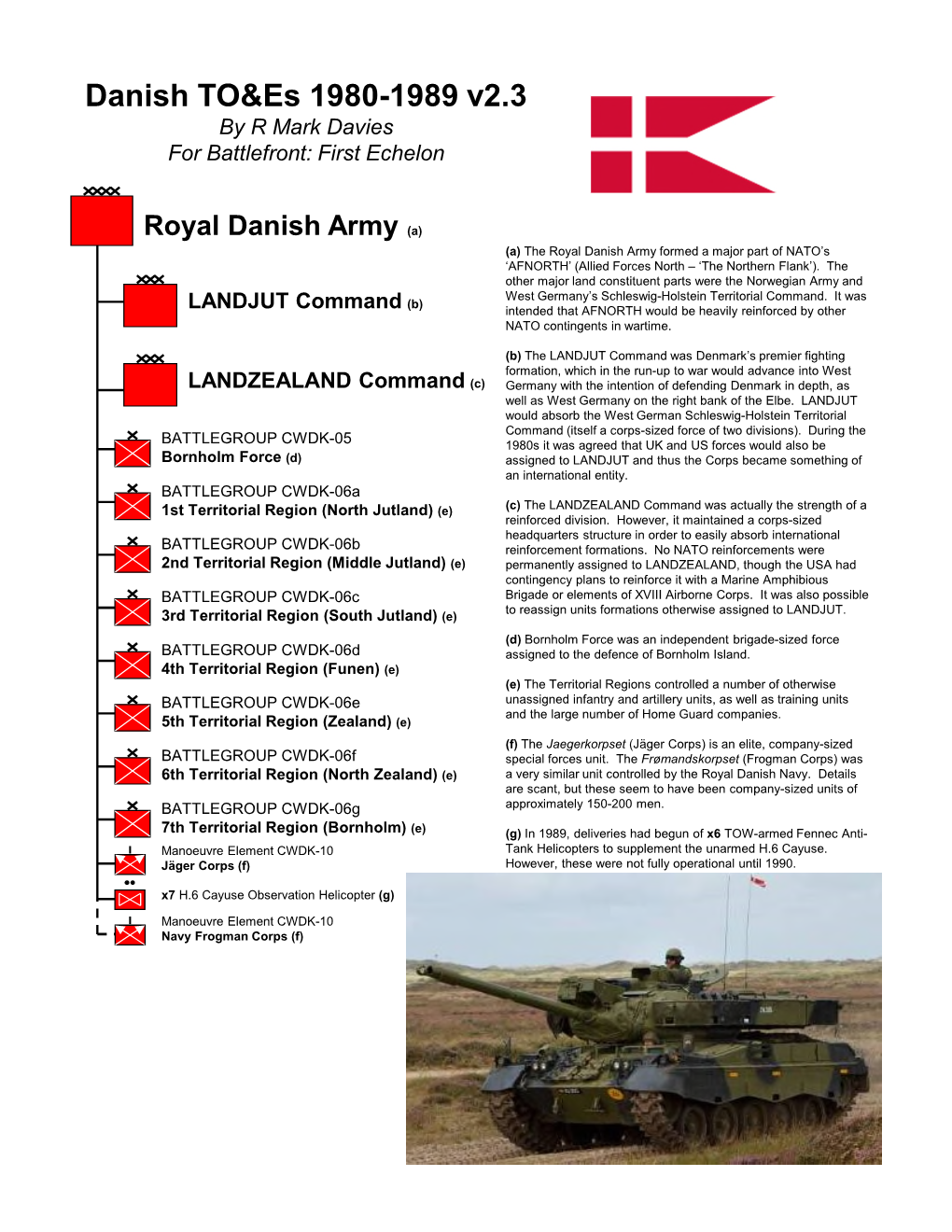 Danish TO&Es 1980-1989 V2.3 by R Mark Davies for Battlefront: First Echelon