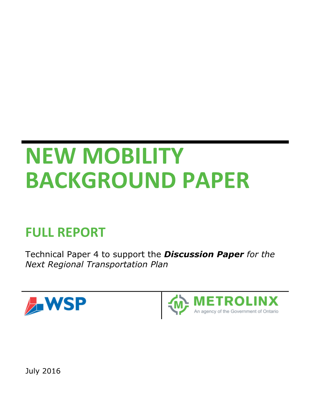 New Mobility Background Paper