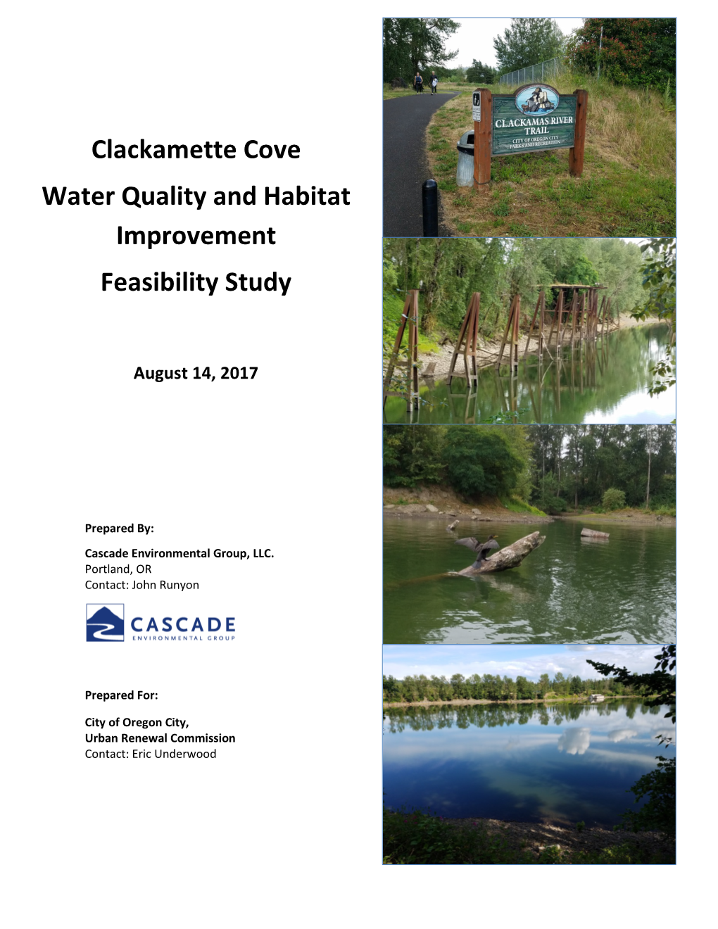 Clackamette Cove Water Quality and Habitat Improvement Feasibility Study I | Page