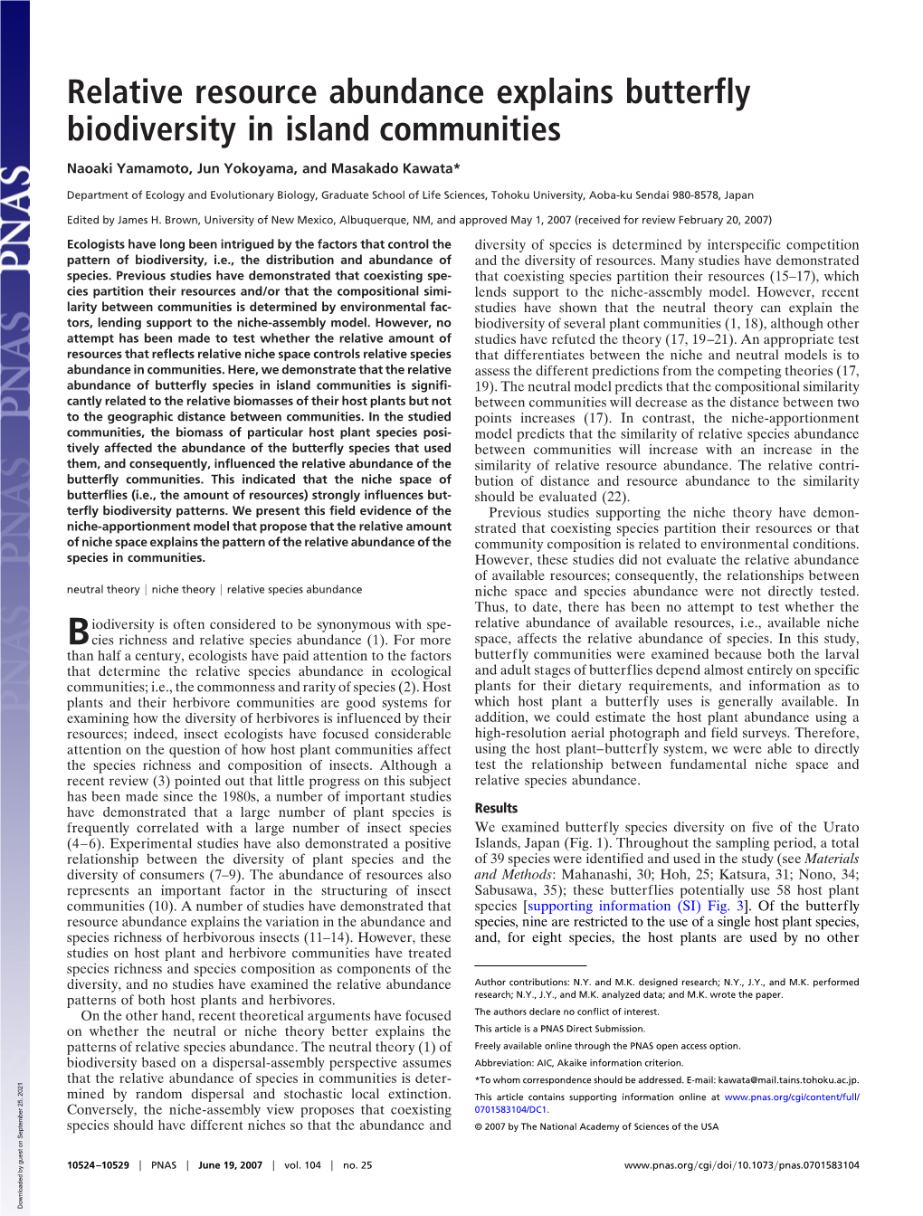 Relative Resource Abundance Explains Butterfly Biodiversity in Island Communities