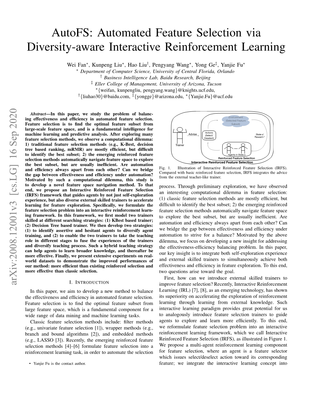 Automated Feature Selection Via Diversity-Aware Interactive Reinforcement Learning