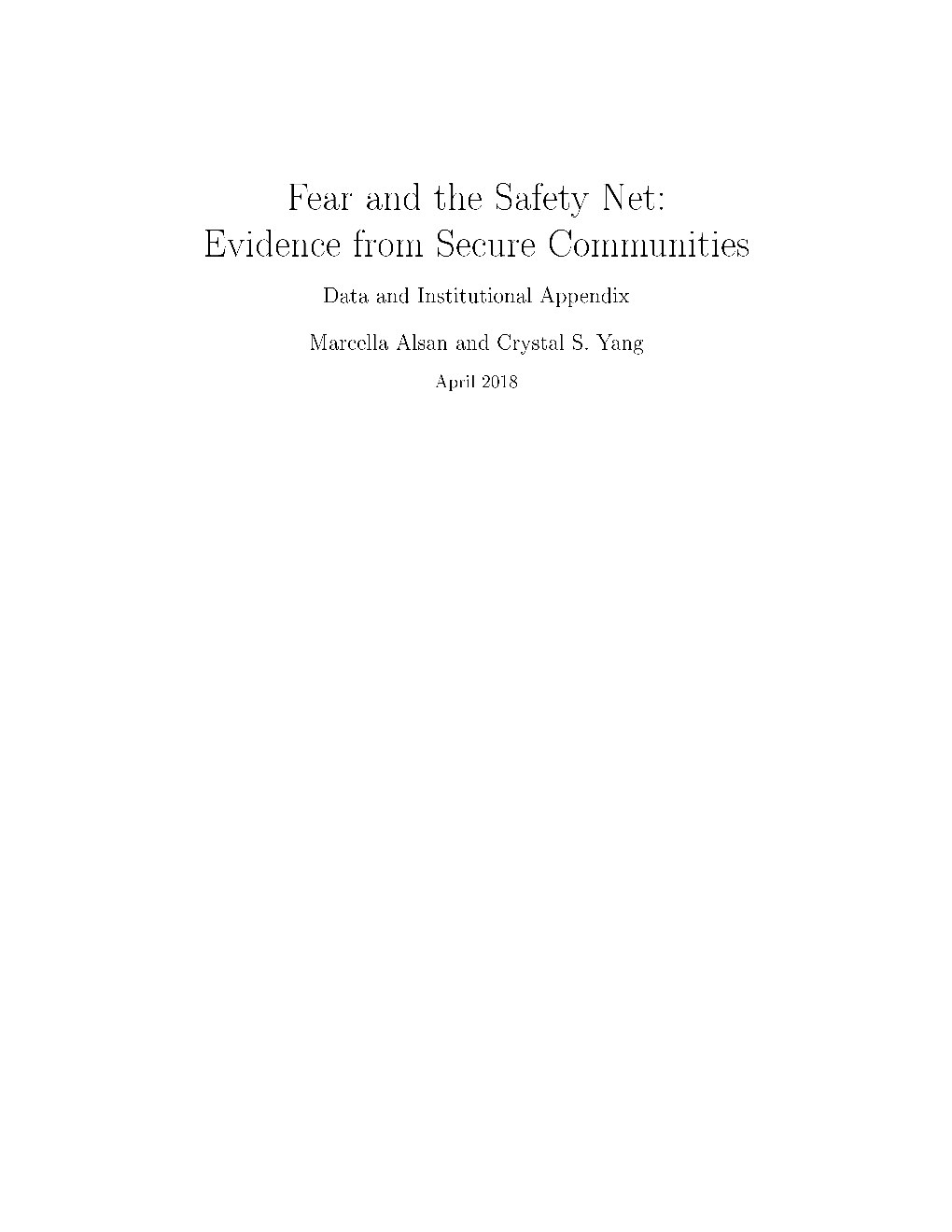 Fear and the Safety Net: Evidence from Secure Communities