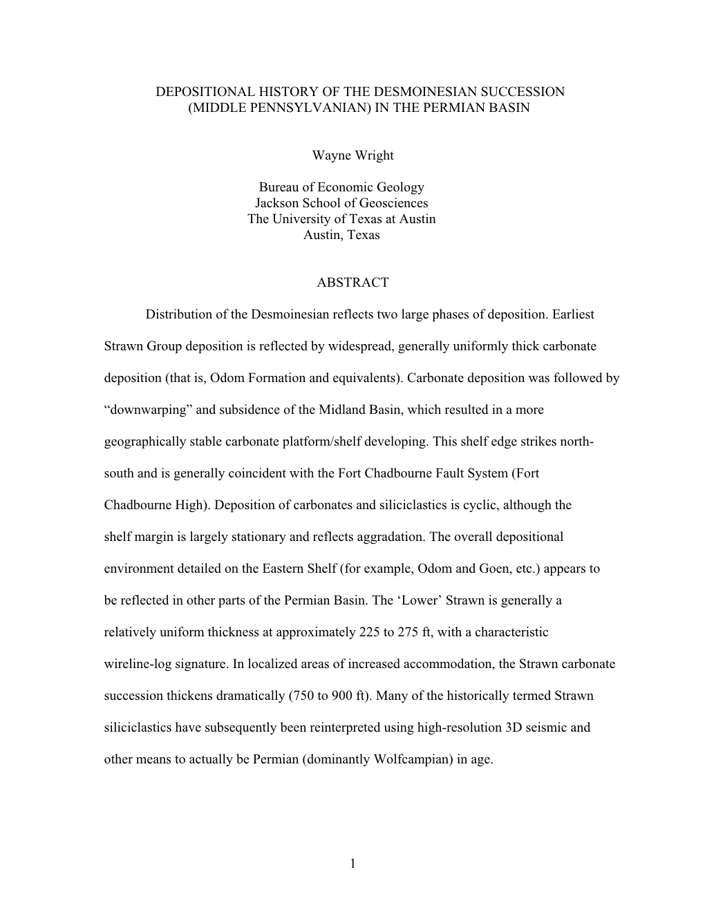 Depositional History of the Permian Basin