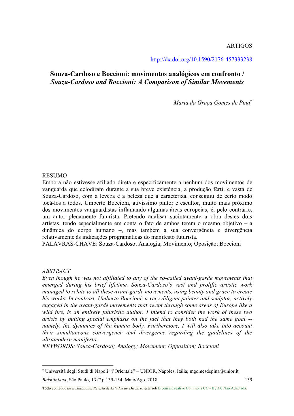 Souza-Cardoso and Boccioni: a Comparison of Similar Movements