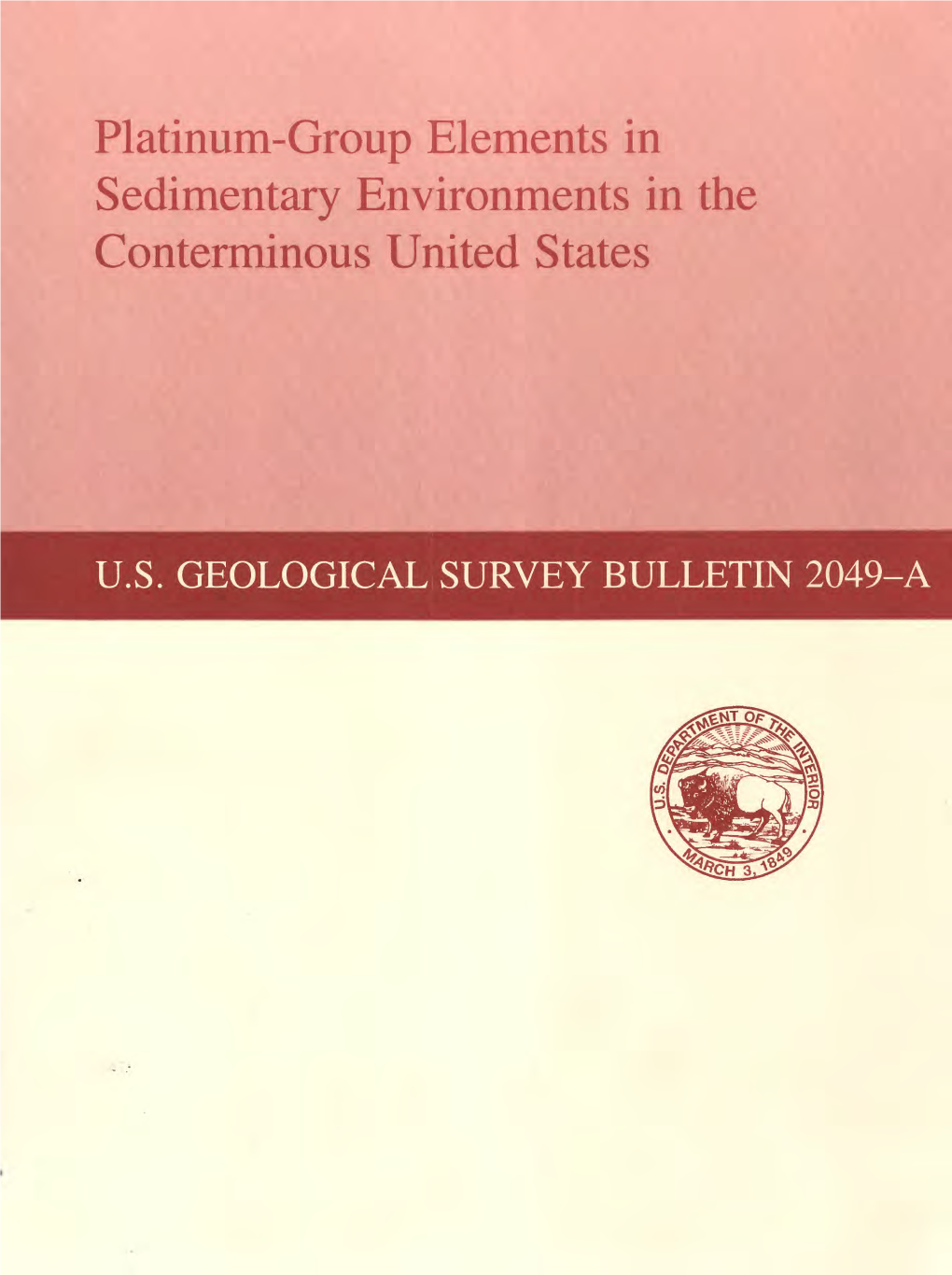 Platinum-Group Elements in Sedimentary Environments in the Conterminous United States