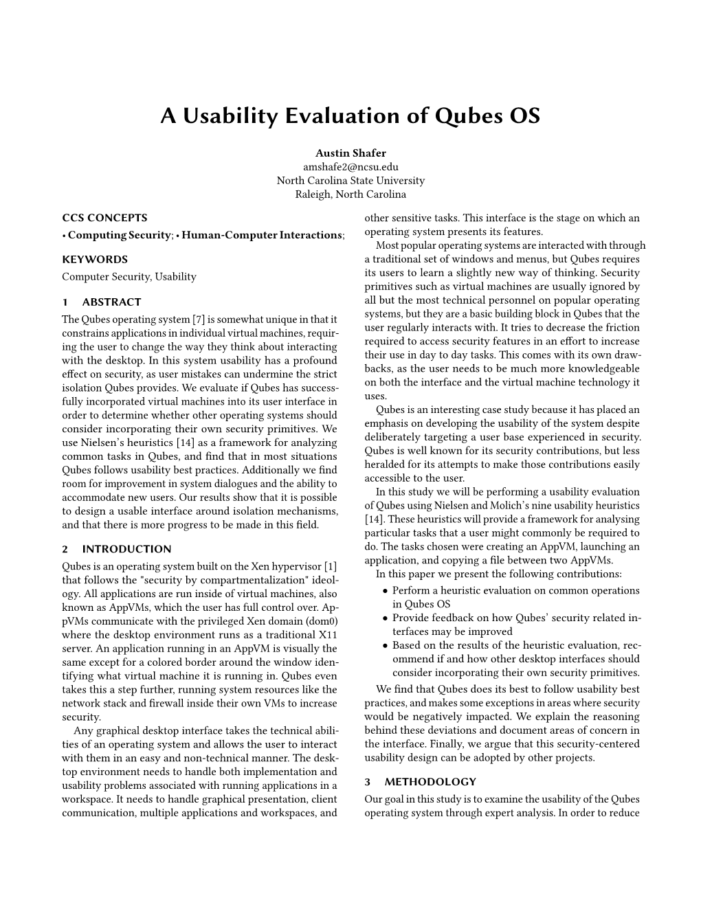 A Usability Evaluation of Qubes OS