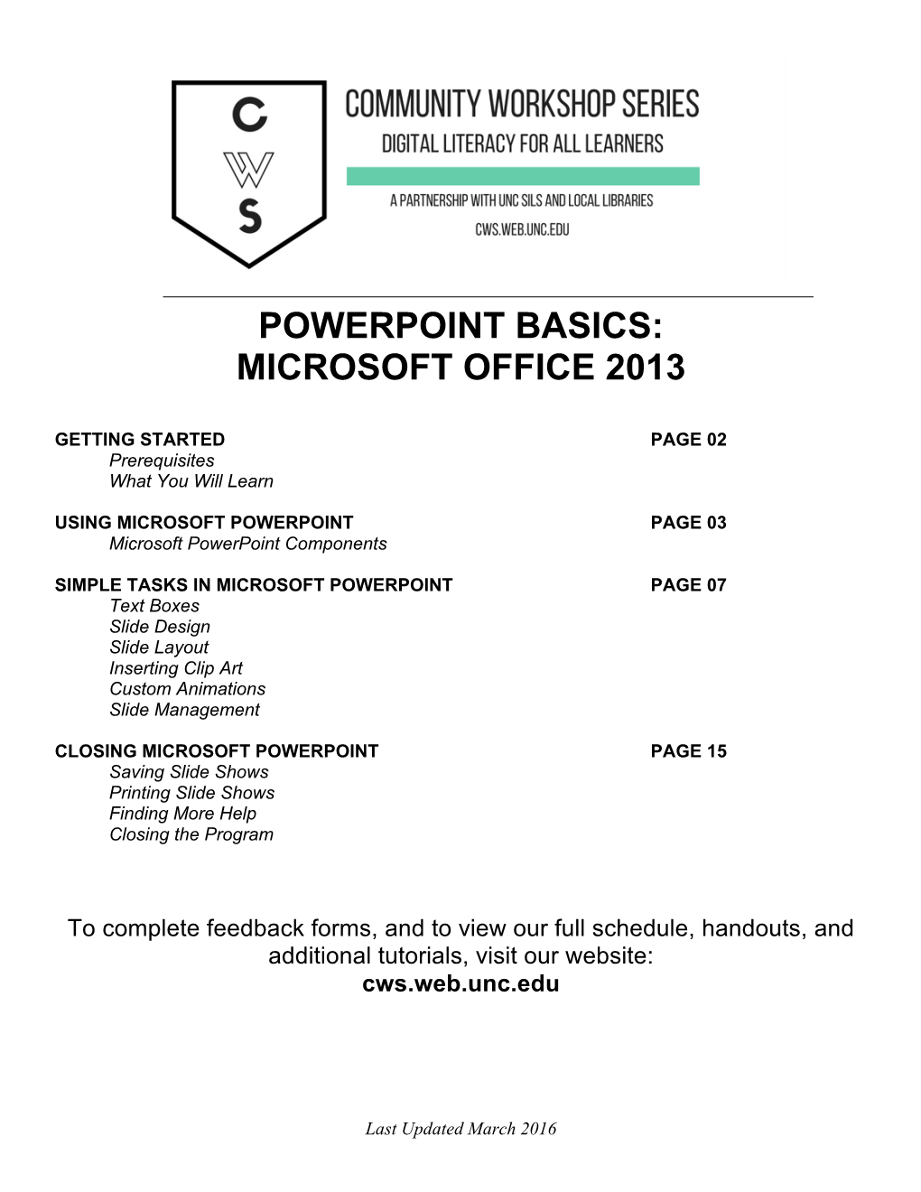 Powerpoint Basics: Microsoft Office 2013