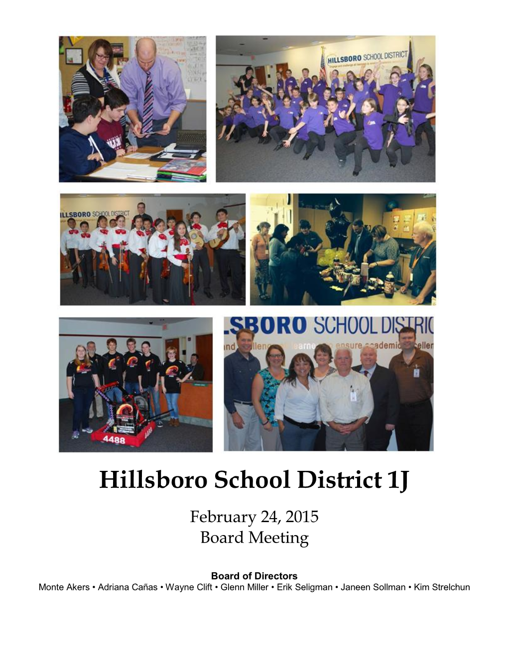 Hillsboro School District 1J February 24, 2015 Board Meeting