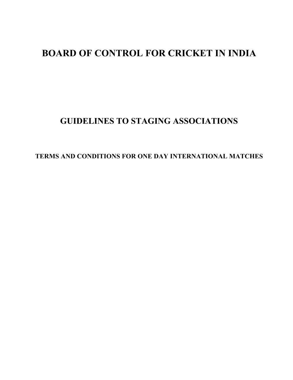 Board of Control for Cricket in India