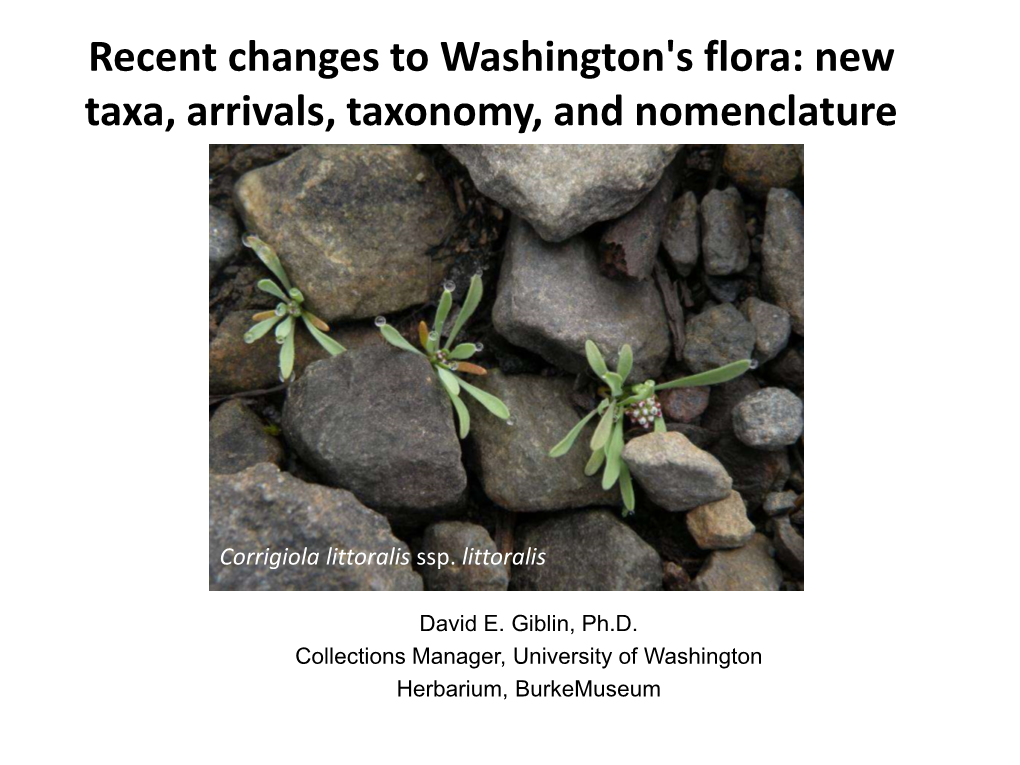 Increase in Washington Vascular Plant Taxa 2013-12017