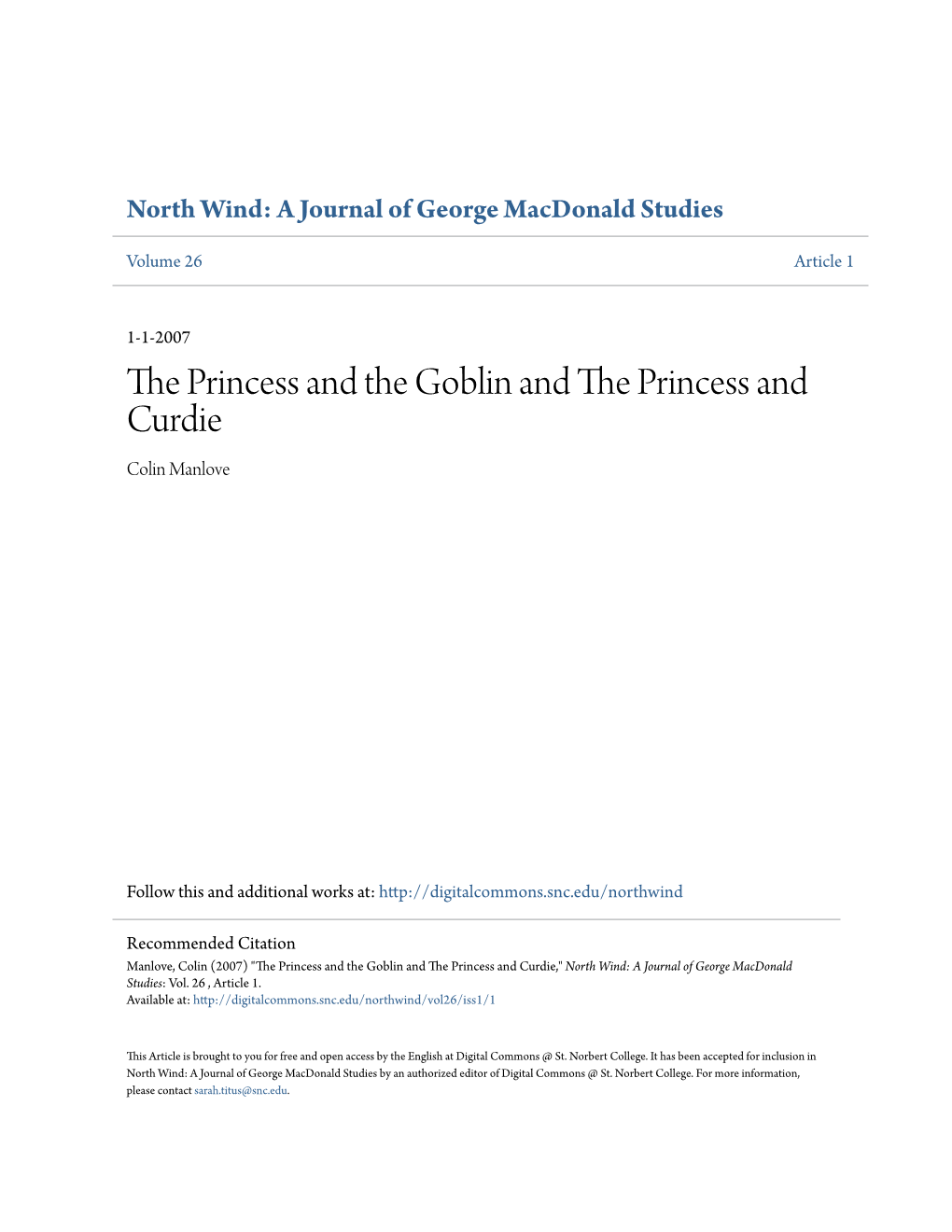 The Princess and the Goblin and the Princess and Curdie