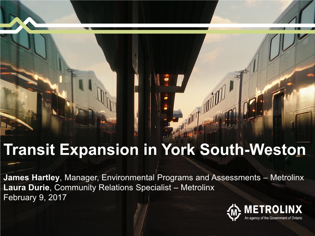 Transit Expansion in York South-Weston