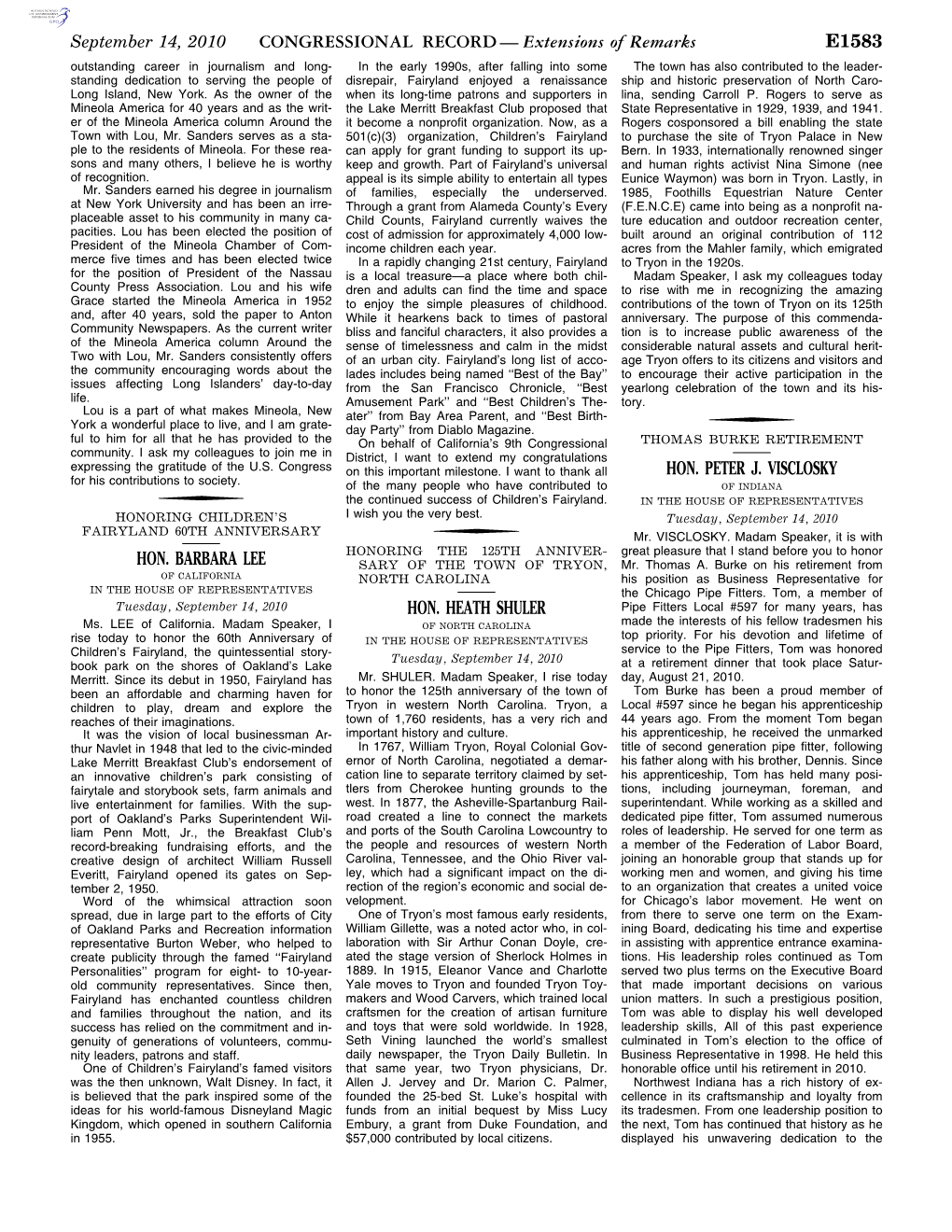 CONGRESSIONAL RECORD— Extensions of Remarks E1583 HON