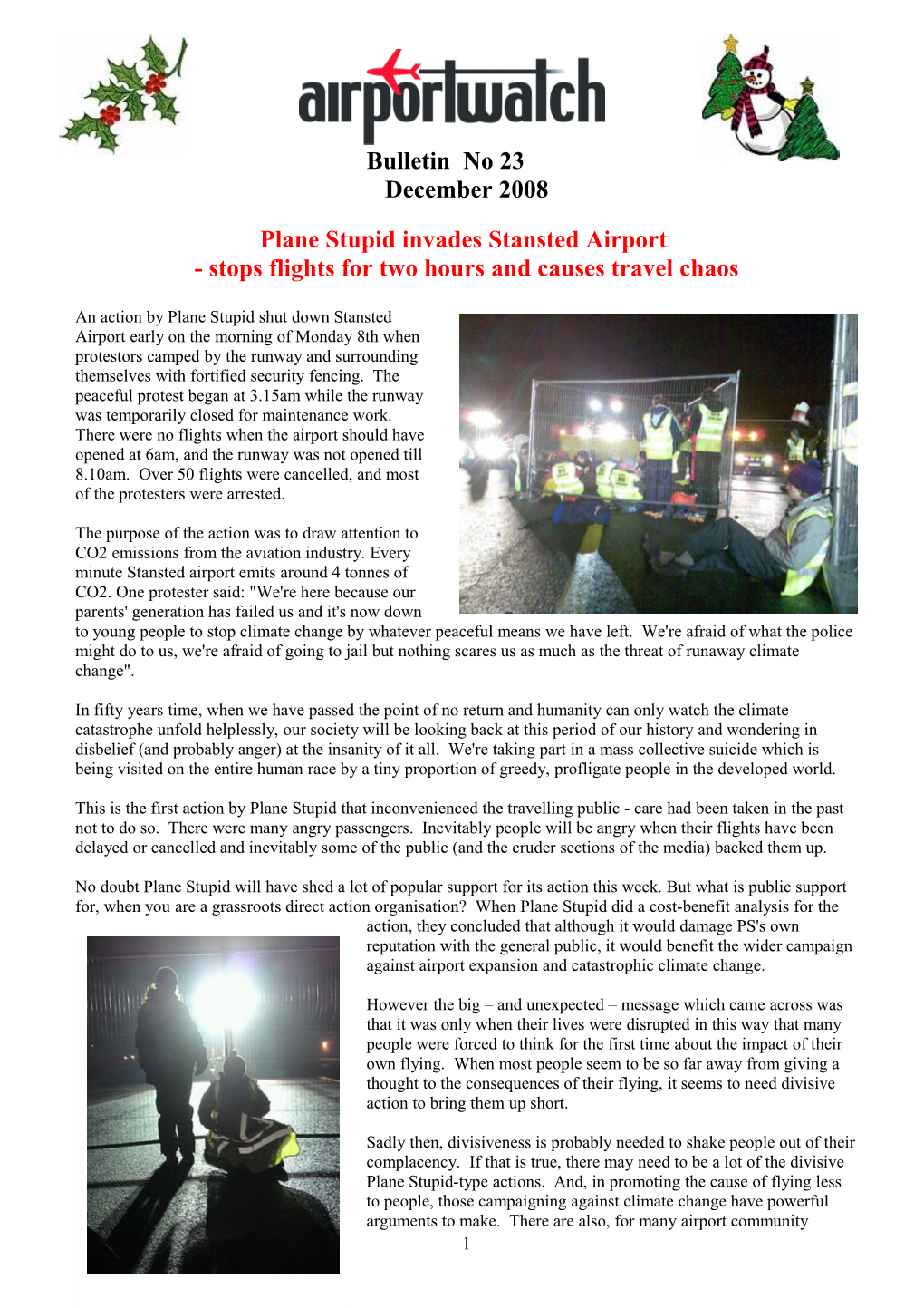 Airportwatch Bulletin for December