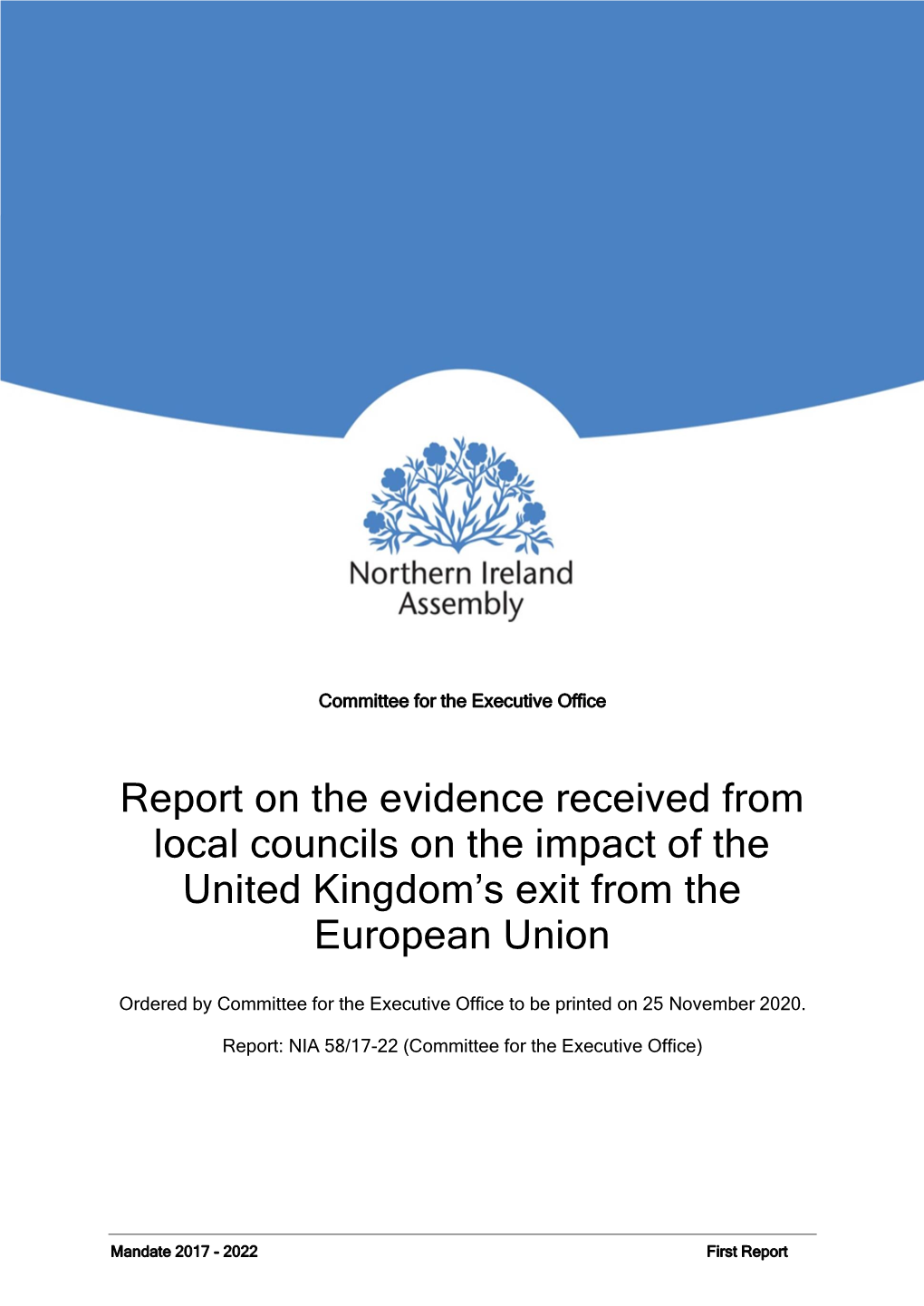 Report on the Evidence Received from Local Councils on the Impact of the United Kingdom’S Exit from the European Union