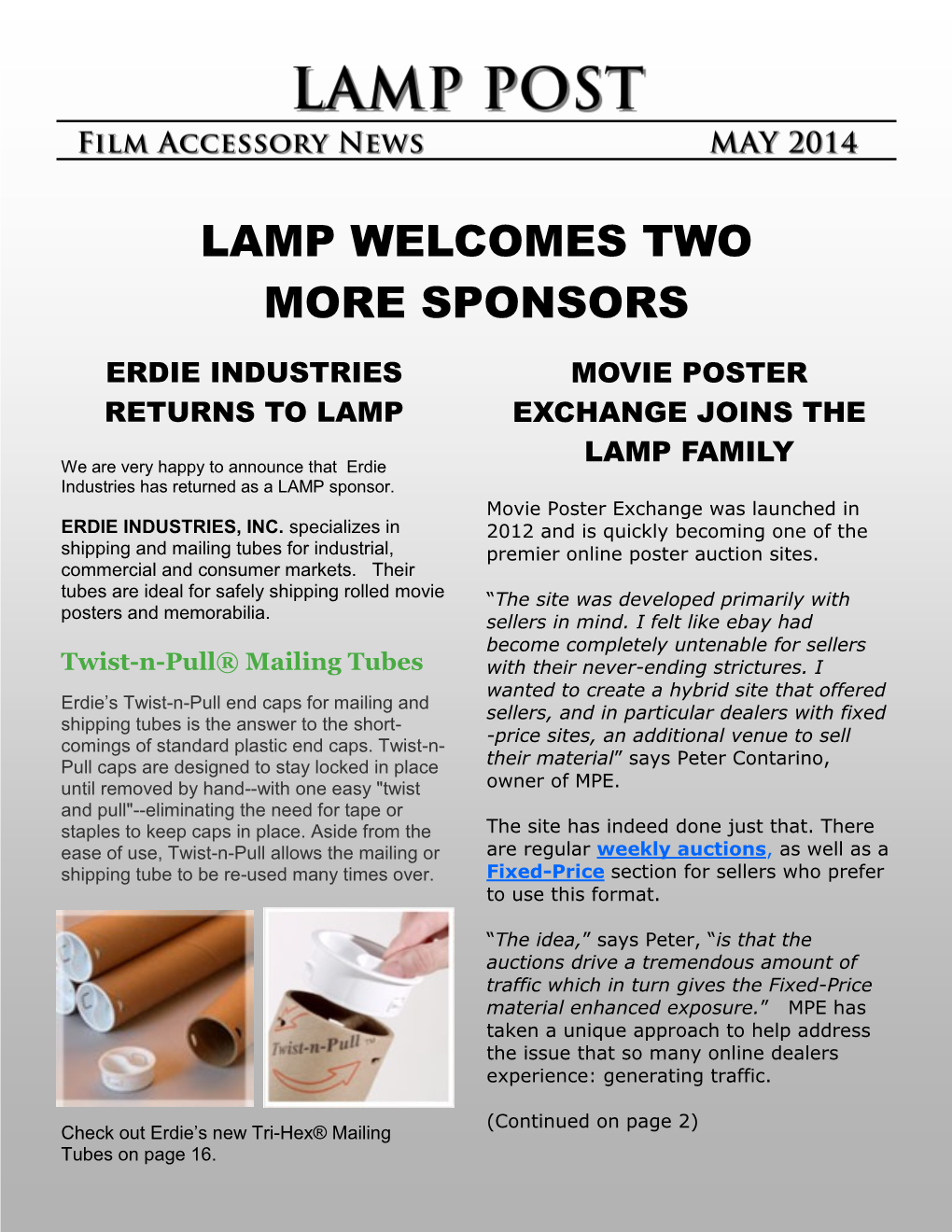 Lamp Welcomes Two More Sponsors