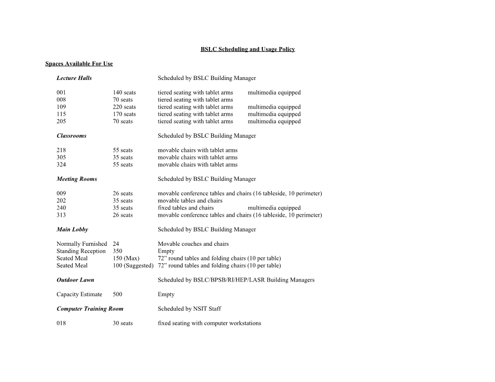 BSLC Scheduling Policy