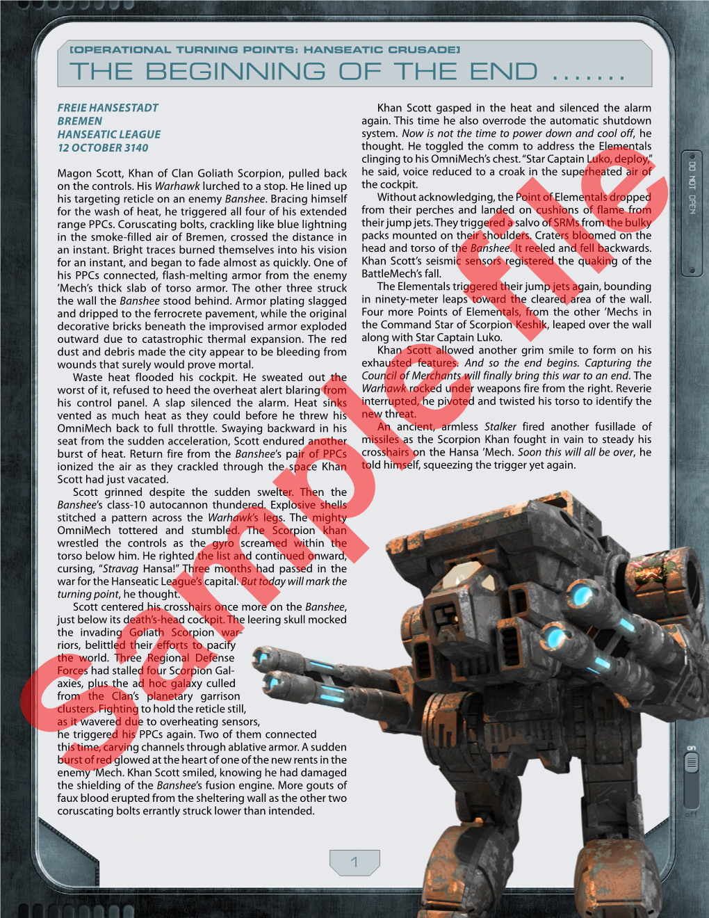 Battletech: Operational Turning Points: Hanseatic Crusade