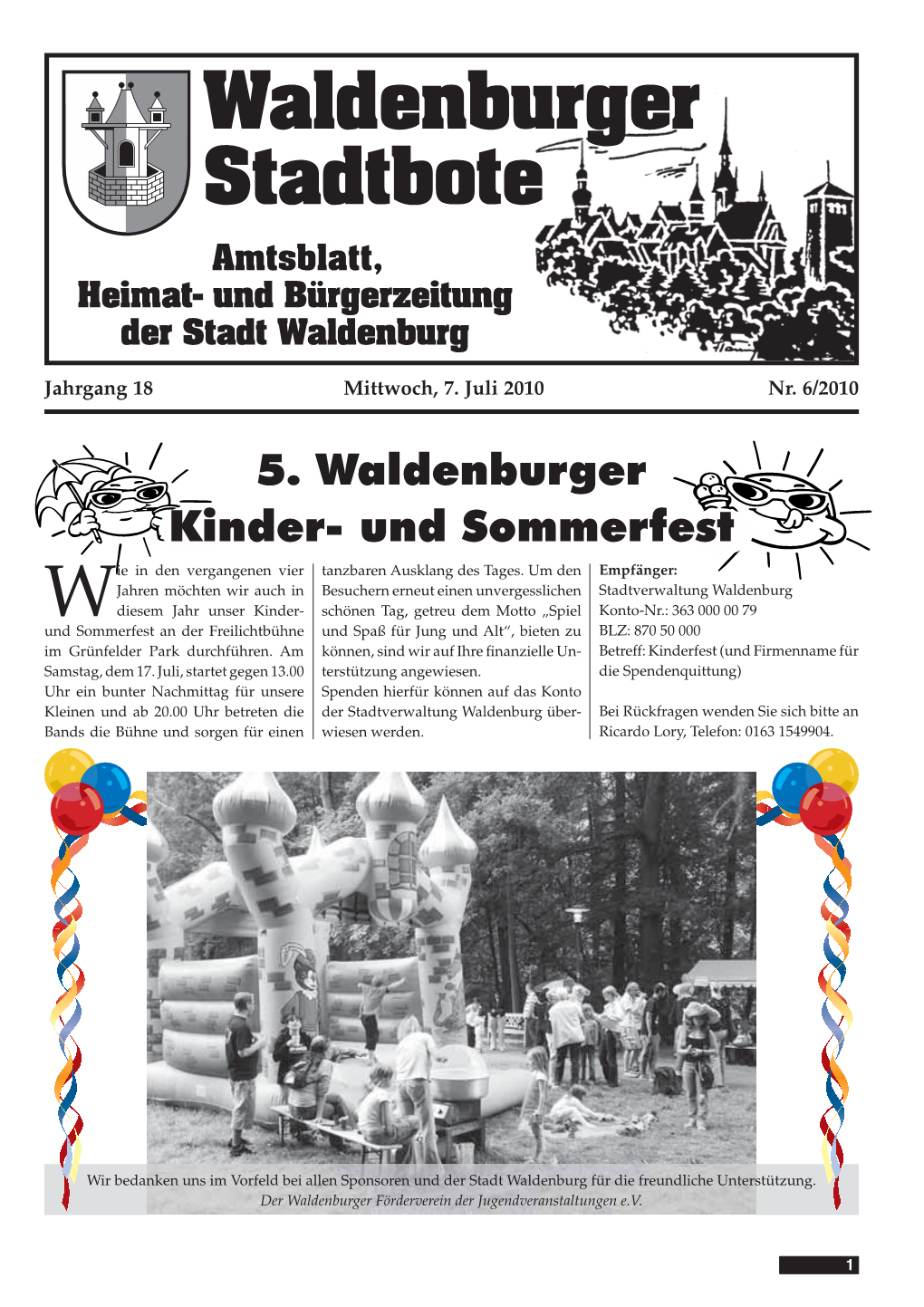 5. Waldenburger Kinder- Und Sommerfest Ie in Den Vergangenen Vier Tanzbaren Ausklang Des Tages